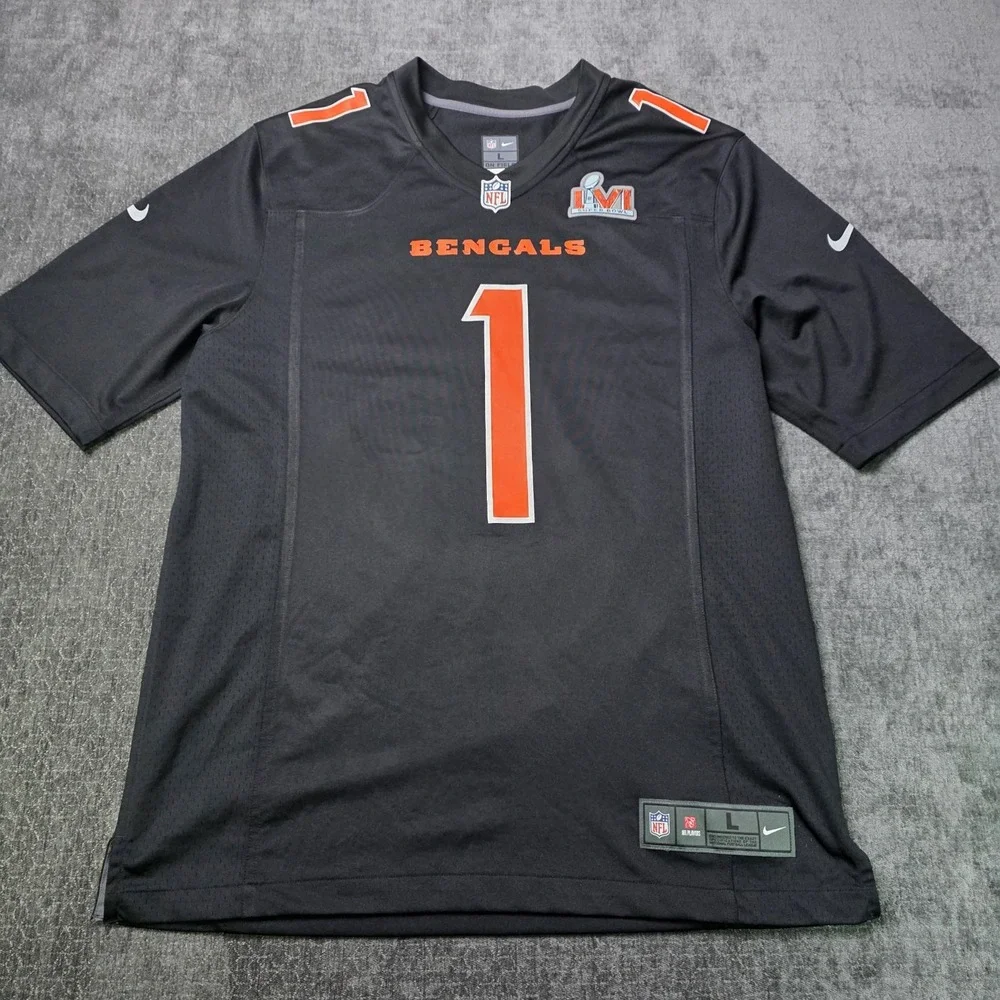 Nike Cincinnati Bengals Ja'Marr Chase Super Bowl LVI Jersey Mens Large Black 1 L